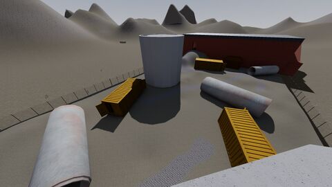 The yard seen from atop a silo