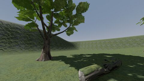 Trees and grass inside the grounds